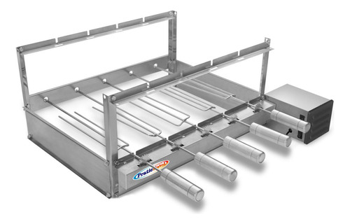 Churrasqueira Giratória Inox Grill 5 Espetos Lado Direito