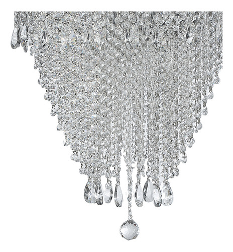 Lámpara Colgante de Cristal Cortado K9 Alto brillo Gamalux Europa Florencia de 6 Luces E26 Cromado