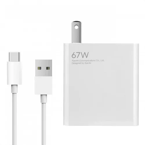 Cargador Xiaomi 67W, Carga Rápida, Original, Cable 1 metro, Blanco