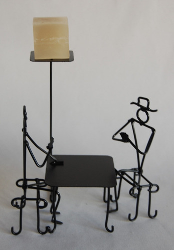 Centro De Mesa Artesanal Para Hombre Jugando Truco