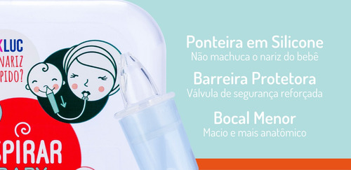 Aspirador Nasal Para Bebê Com Estojo Aspirar Baby Manual Likluc Cor Transparente