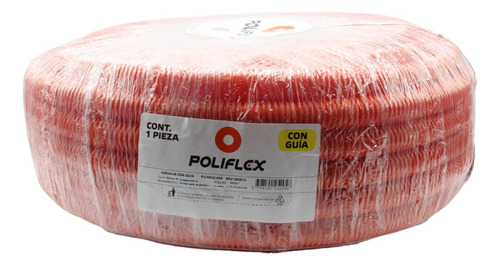 Rollo Poliflex Naranja De 1 Pulgada Con Guía Con 50 Metros