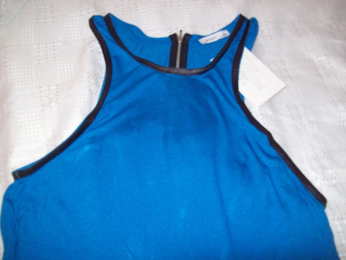 Aurojul-remera Musculosa Zara-ribeteada Cuero Negro-nva
