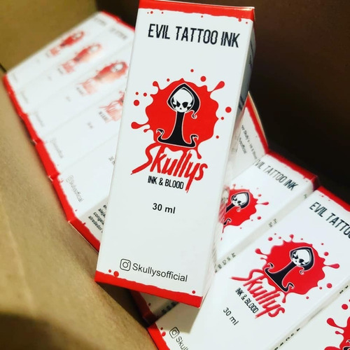Imagen 2 de 5 de Tinta De Tatuaje Skully´s - Negra - X 10 Pack Por Mayor