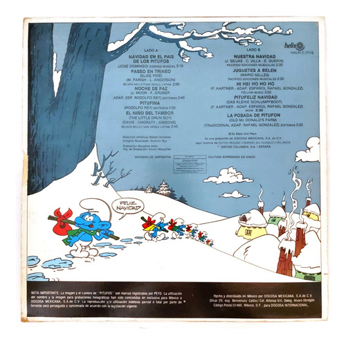 Los Pitufos - Navidad En El Pais De Los Pitufos Lp
