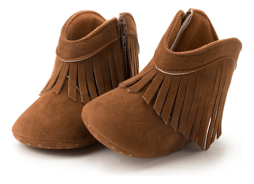 Botas Para Bebés Y Niñas Con Borlas, Suela Suave