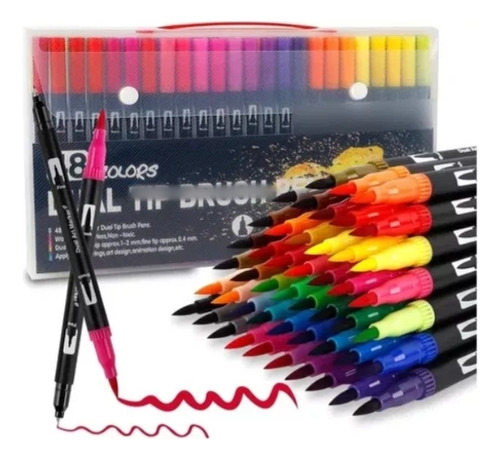Plumones Punta Pincel Brush 48 Colores Marcadores Lettering