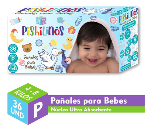 Pañales Para Bebés Talla P. Paquete X 36