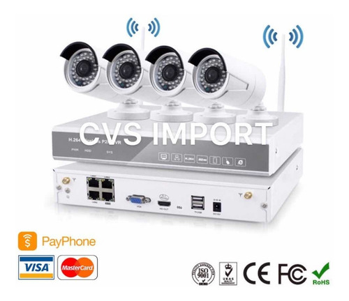 Kit De Cámaras Wifi + Nvr 1 Tera