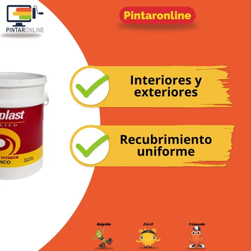 Latex Acrilico Duraplast Interior Exterior Blanco Mate 10 Lt