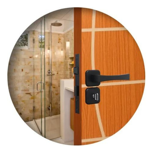 Cerradura tipo palanca para baño Mgm Paris, color negro, 40 mm, color negro