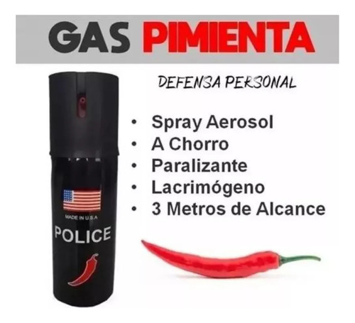 Gas Pimienta Paralizante 60 Ml Defensa Personal