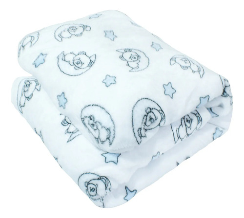 Cobija Para Bebe Calientita Frazada Suave Cobertor Infantil Felpa Azul