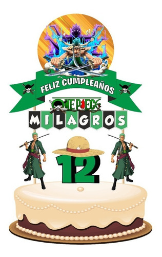 One Piece Zoro Adorno Para Tortas Anime Cake Toppers 