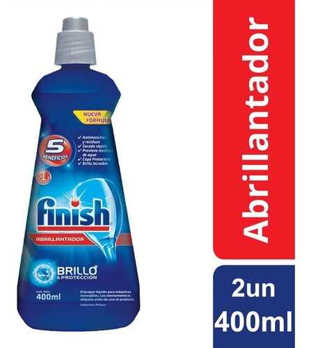 Imagen 1 de 6 de Abrillantador Para Lavavajillas Automático Finish 400ml X 2