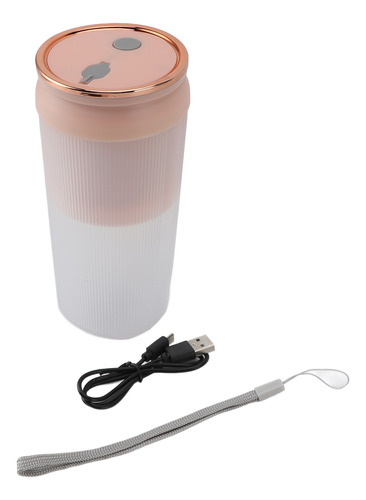 Pink Personal Size Blender Portable 4 Blades Cordless 300ml
