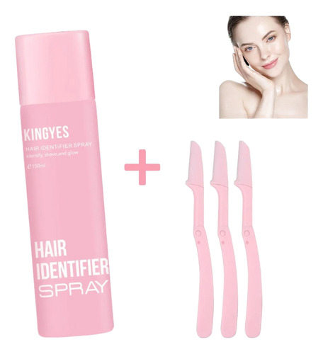 Spray Polvo Identificador De Vello Dermaplaning Rostro Blanco