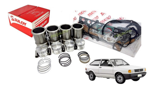 Imagem 1 de 2 de Kit Motor Pistão Anel Camisa Junta Gasolina Cht Gol 1000 1.0