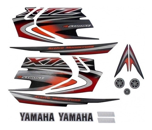 Kit Adesivo Jogo Faixas Yamaha Xtz 125 2005 Preta