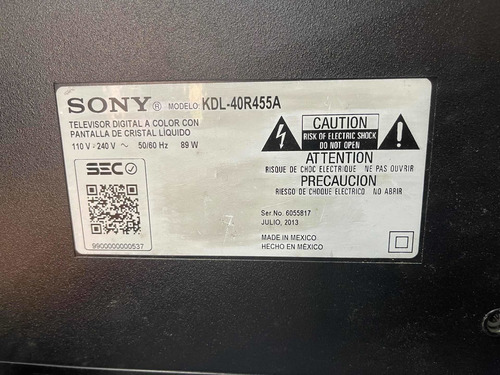Imagen 2 de 4 de Sony Kdl40r455a Pantalla Rota Repuesto Led Fuente Main Tcom