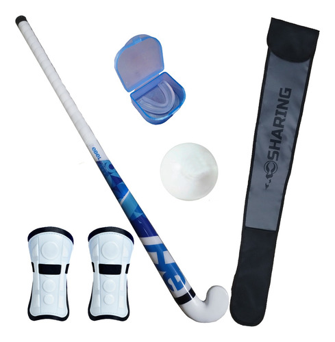 Kit Hockey Palo He Funda + Canilleras + Bucal + Bocha 