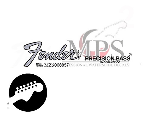 Decal Waterslide Fender Precision Bass Mexico Mim