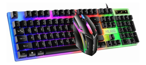 Kits Teclado Gamer Mecanico Alambrico Rgb Con Ratón Gamer