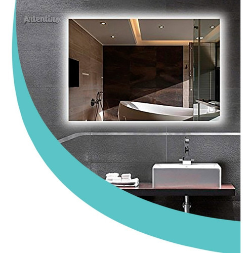 Imagen 1 de 10 de Lampara Luz Led Pared Espejo Baño 70x50 Rectangular Moderno