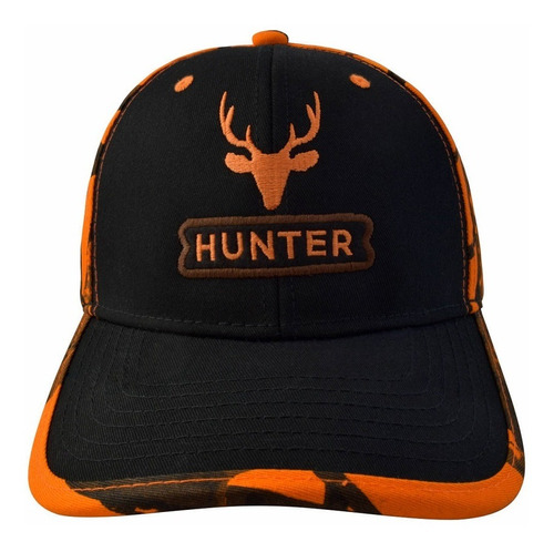 Gorra Hunter Negra/naranja Camuflaje Ajustador Velcro Wallis