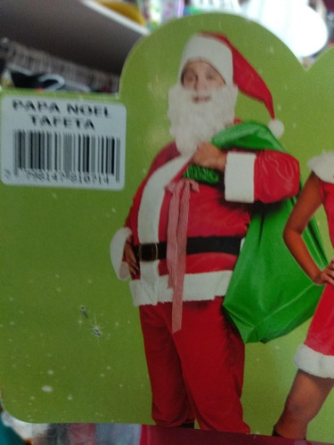 Imagen 4 de 5 de Disfraz Papa Noel Santa Claus Navidad Tela Tafeta