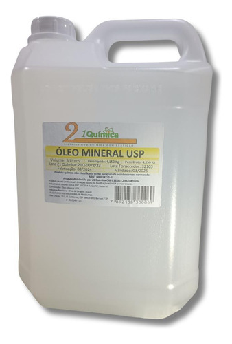 Óleo Mineral Usp 5 Litros Proteção Térmica/hidrante Corporal