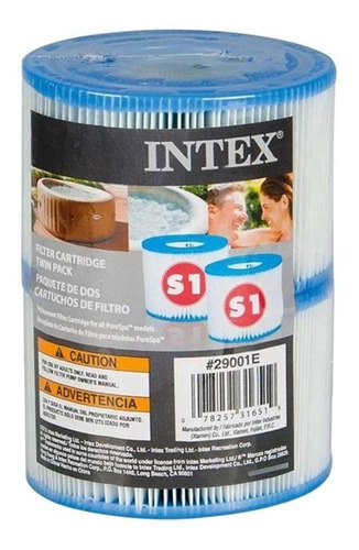 Spa Inflable Intex Cartucho Filtrante S1 Pack 2 Pzas