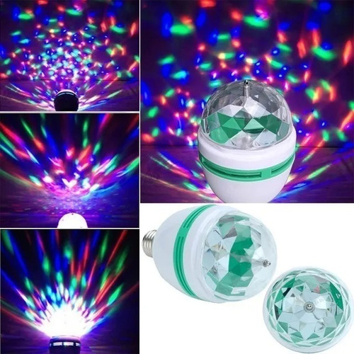 Imagen 4 de 10 de Foco Led Colores Lampara Rgb Giratoria 220v 3w Focos Fiesta