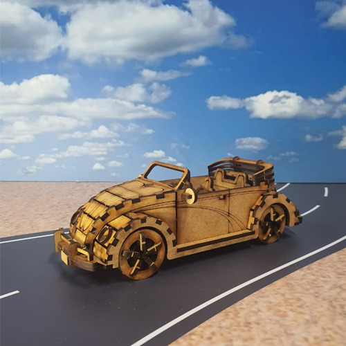 Fusca Conversivel Miniatura Em Mdf - Quebra Cabeça 3d Puzzle