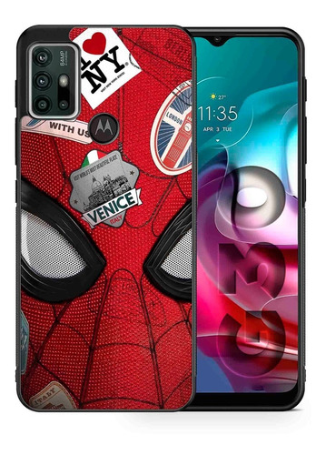 Funda Moto G10 G20 G30  Spiderman Lejos De Casa Tpu Uso Rudo