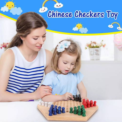 Damas Chinas Juego Artesanal De Madera Grande Con 60 Canicas