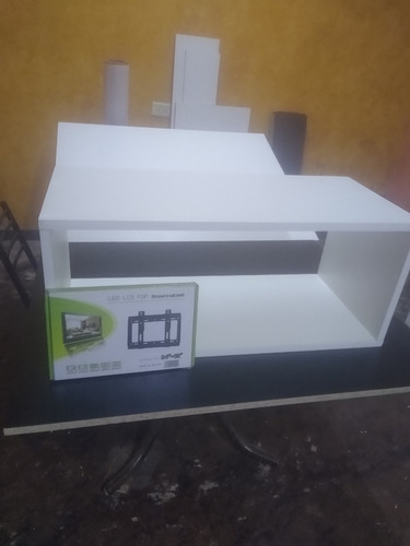 Estantería Combo Soporte Fijo Hasta 43 Tv Lcd Smart Pc Play