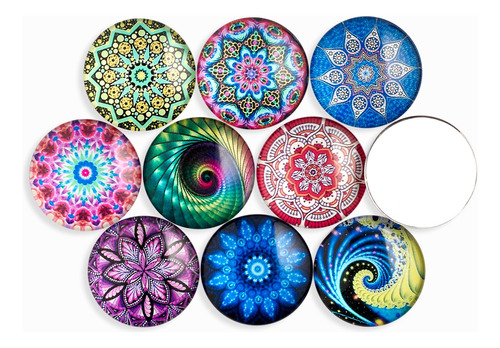 Gemas De Vidrio Mandalas Medianas N2 X10 Unidades