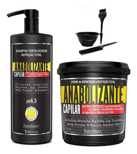 Kit Anabolizante Natumaxx Shampoo Detox + Máscara + Brinde