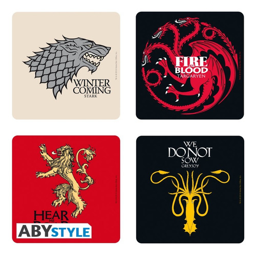 Set De Portavasos Abystyle Game Of Thrones Casas