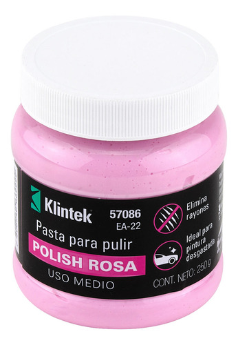 Polish En Pasta Rosa Para Auto 250 G Uso Medio Klintek