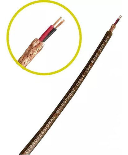 Rollo Cable Para Micrófono 2x24 Awg Libre De Oxigeno Solcor
