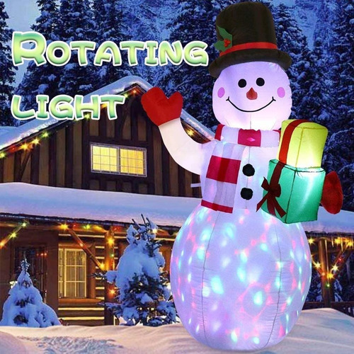 Mono De Nieve Inflable Muñecos Navideños Con Luz Led Ninos
