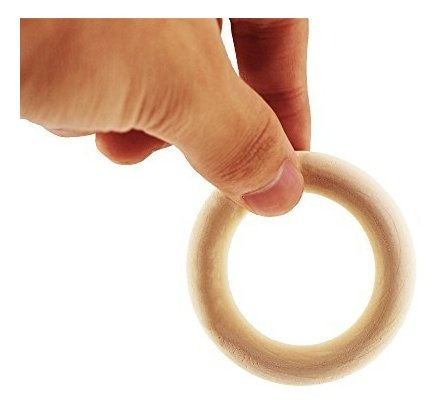 Imagen 4 de 6 de Isusser 50pcs Anillos De Madera Naturales Diy, 2.2 (55 Mm)