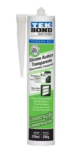 Sellador Silicona Acetico Transparente Caja X24 Tekbond 