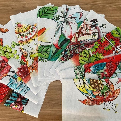 Imagem 2 de 6 de Pano De Prato Estampado (b) Com Bainha 68x40cm 10 Unidades
