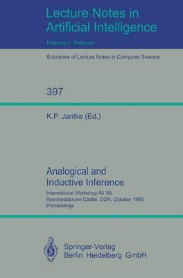 Libro Analogical And Inductive Inference - Klaus P. Jantke