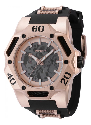 Reloj pulsera Invicta 44082 con correa de cable, silicona color oro rosa