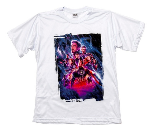 Imagem 1 de 2 de Camiseta Vingadores Ultimato  Personalizada - Branca