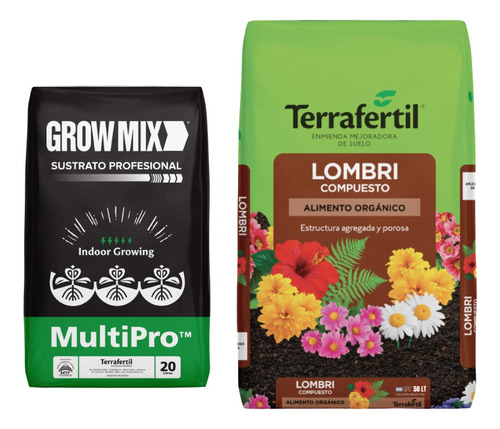 Kit Grow Mix Indoor X 20 Lts + Lombricompuesto X 50 Lts